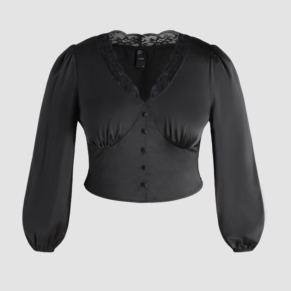 Cider Curve Lace Satin Top SZ 3XL - never worn!